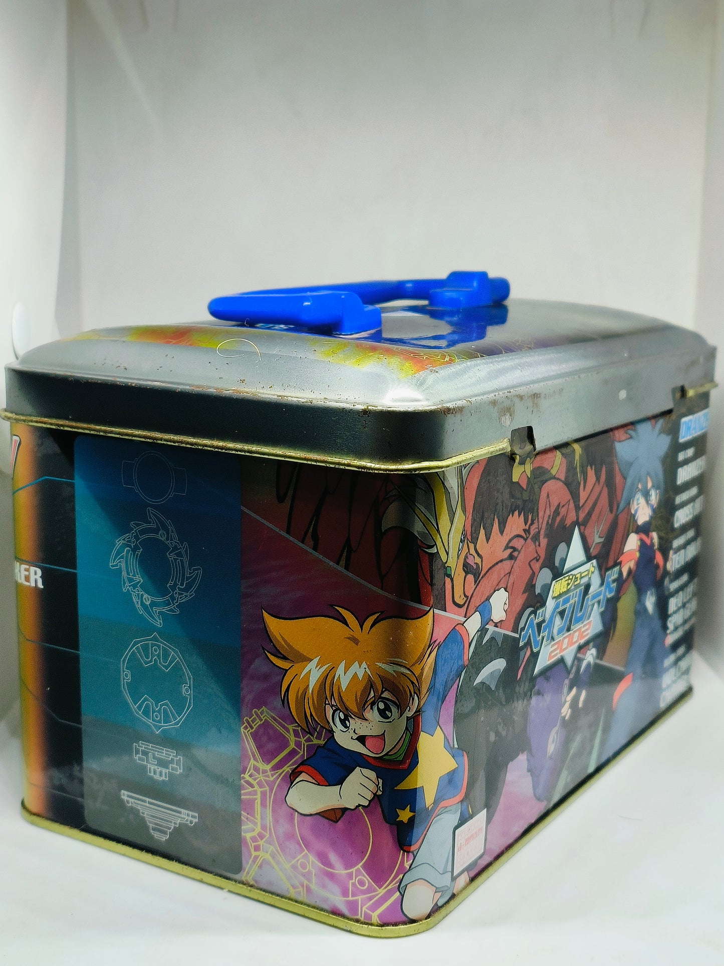 Beyblade Can Box with Trading Cards Beyblade CCG Character Card Game Booster Conqueror of the Continent featuring Kai and Demolition Boys