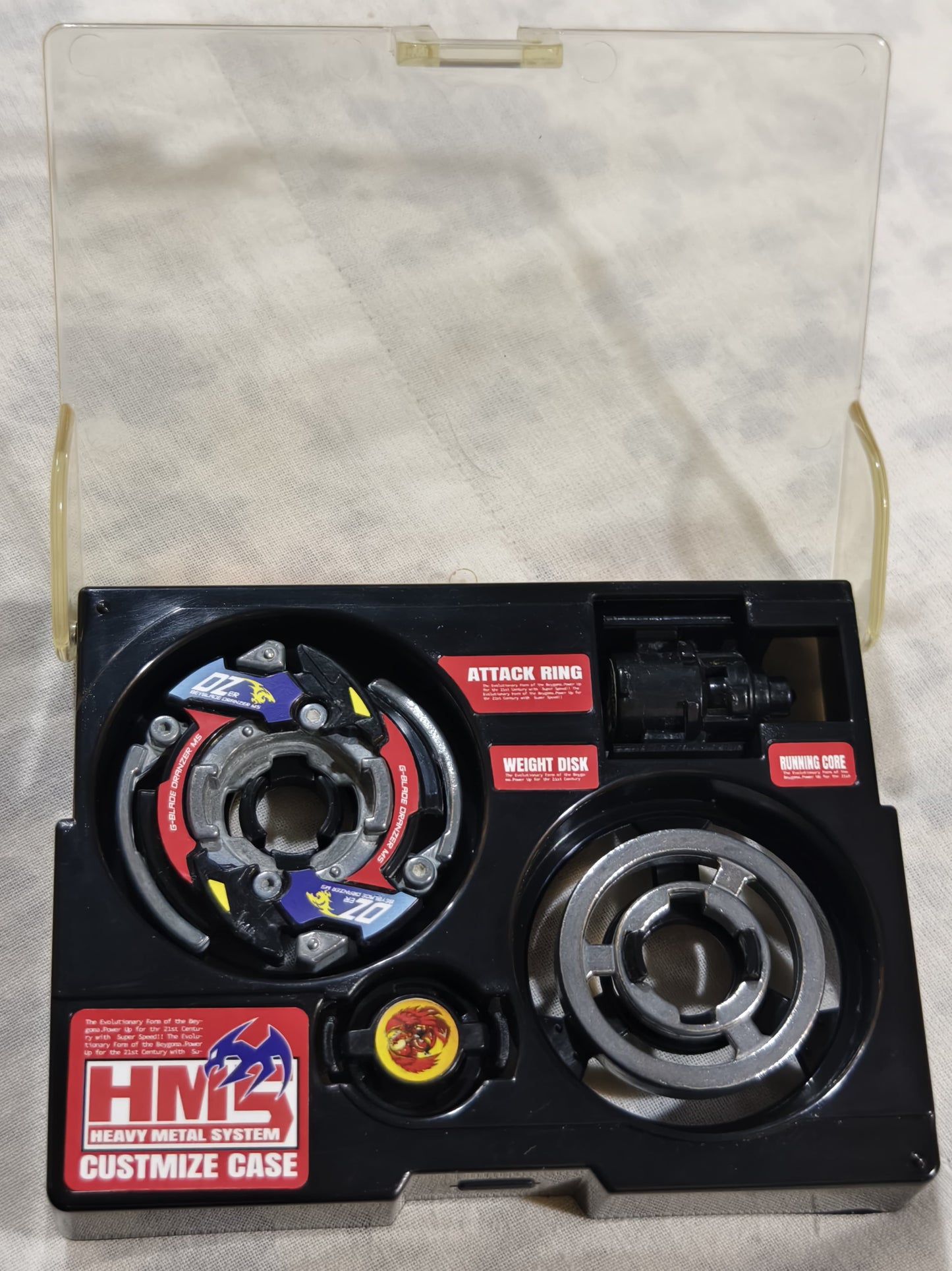 Black Dranzer MS with case - Takaratomy Beyblade Hard Metal System