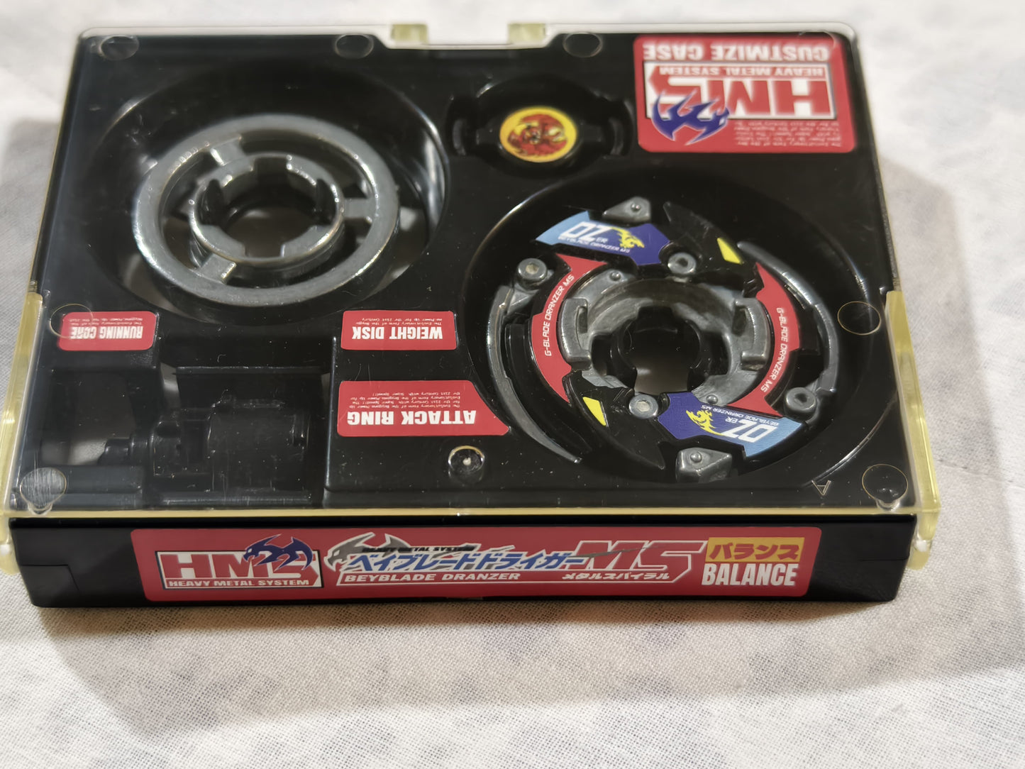Black Dranzer MS with case - Takaratomy Beyblade Hard Metal System