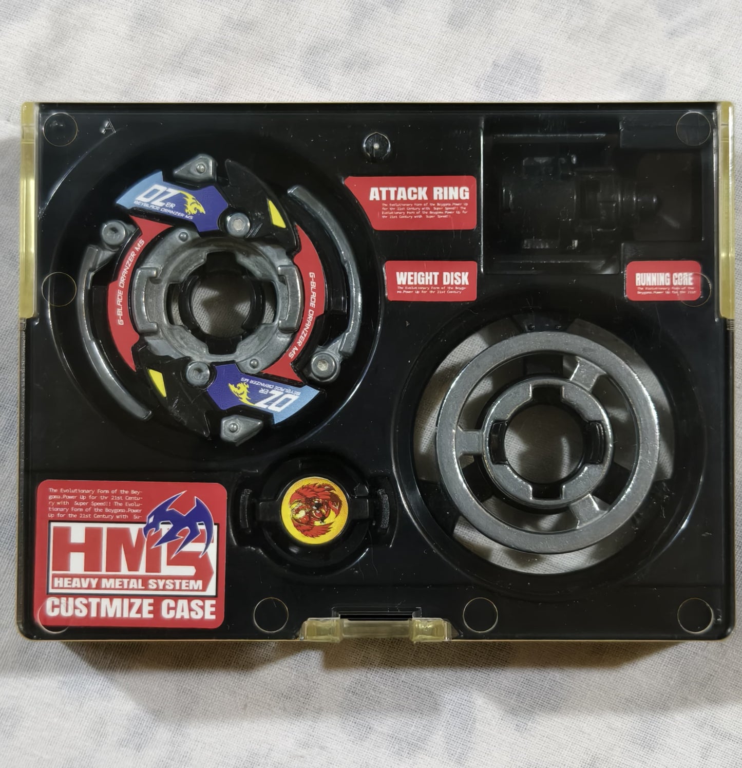 Black Dranzer MS with case - Takaratomy Beyblade Hard Metal System
