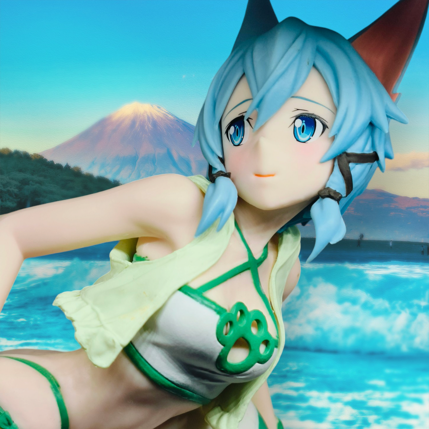 Anime Sword Art Online Action EXQ Figure Cat Ear Girl Style Asada Shino Code Register Ver Model Sexy Bikini Swimsuit Doll