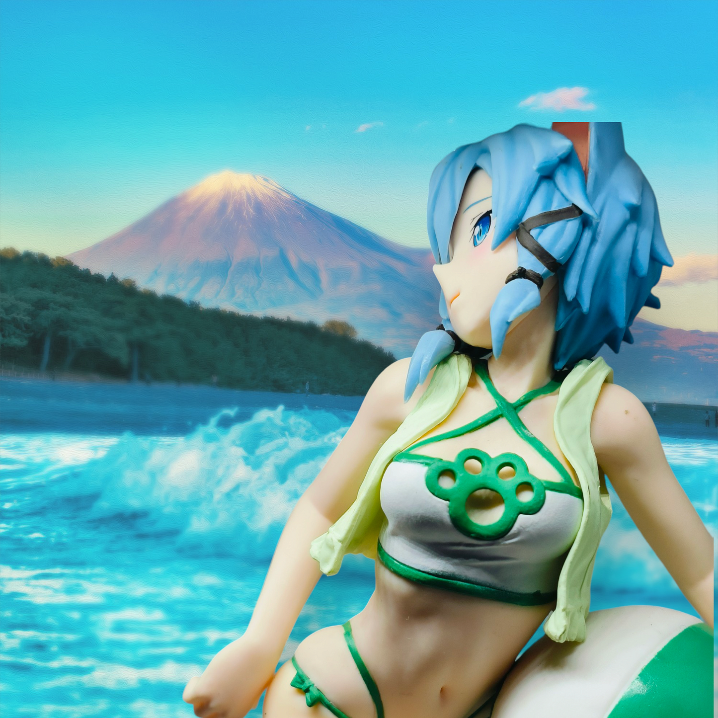 Anime Sword Art Online Action EXQ Figure Cat Ear Girl Style Asada Shino Code Register Ver Model Sexy Bikini Swimsuit Doll